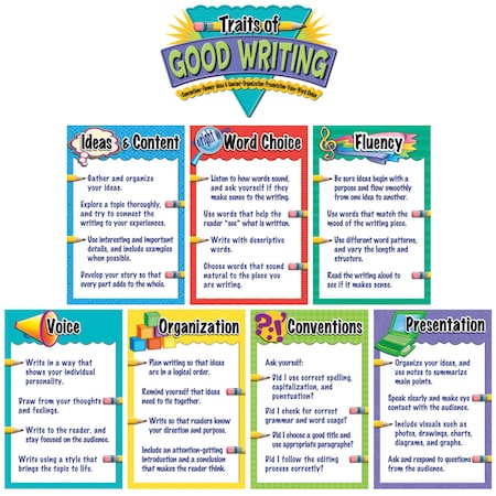 Teacher Created Resources Traits of Good Writing Bulletin Board, 12in x 18in, Grades K and up TCR4785
